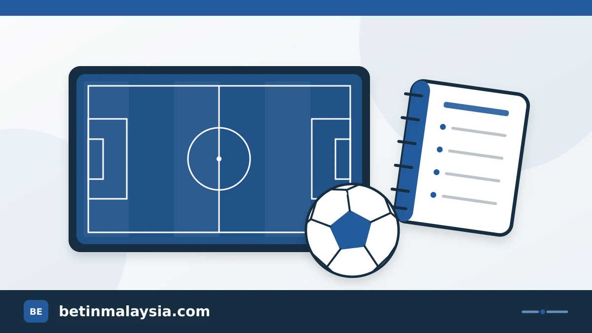 Football pitch, ball and analysis notebook